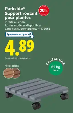Lidl PARKSIDE Support roulant pour plantes offre