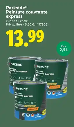 Lidl Parkside Peinture couvrante express offre