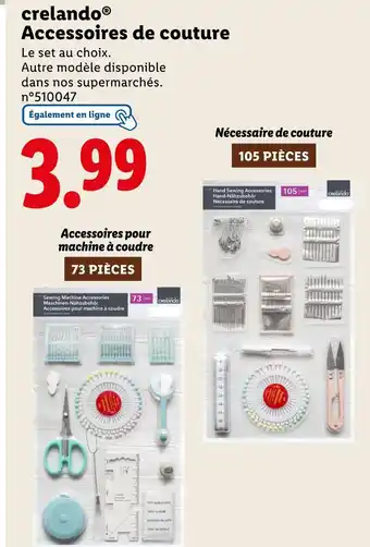 Lidl crelando Accessoires de couture offre