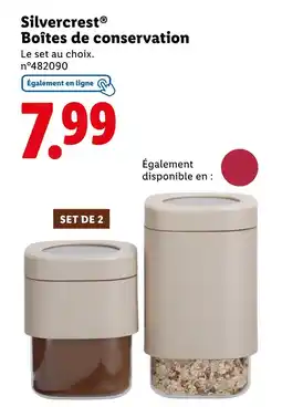 Lidl Silvercrest Boîtes de conservation offre
