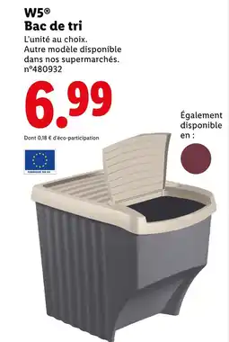 Lidl W5 Bac de tri offre