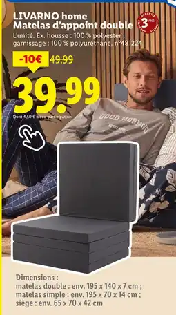 Lidl LIVARNO HOME Matelas d’appoint double offre