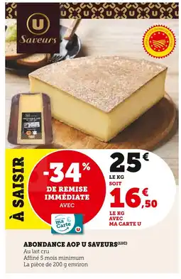 U Express U Saveurs Abondance AOP offre