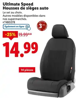 Lidl Ultimate Speed Housses de sièges auto offre