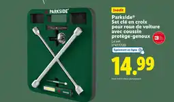 Lidl PARKSIDE Set clé en croix pour roue de voiture avec coussin protège-genoux offre