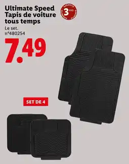 Lidl Ultimate Speed Tapis de voiture tous temps offre