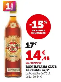 U Express Havana Club Ron Especial 37,5° offre