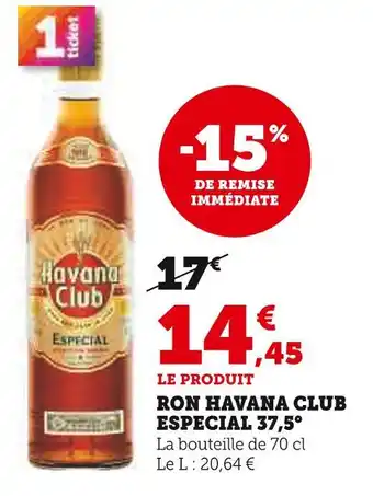 U Express Havana Club Ron Especial 37,5° offre