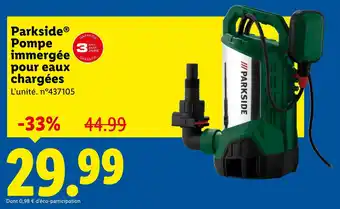 Lidl PARKSIDE Pompe immergée pour eaux chargées offre