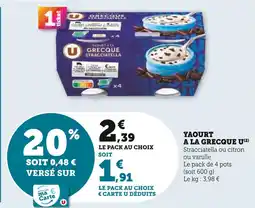 U Express U Yaourt à la grecque offre