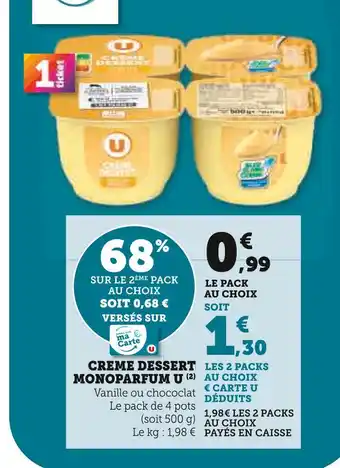 U Express U Creme dessert monoparfum offre