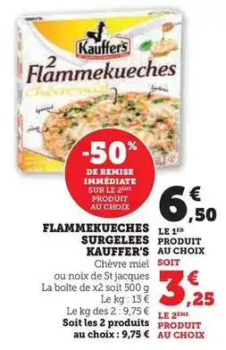 Super U Kauffer's - flammekueches surgelees offre
