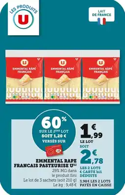 Bi1 Emmental rapé français pasteurise u offre