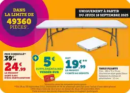 Bi1 Table pliante offre
