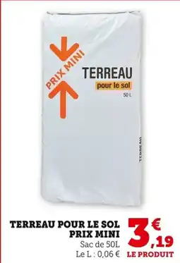 Bi1 Terreau pour le sol prix mini offre