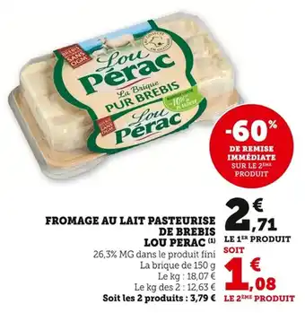Bi1 Fromage au lait pasteurise de brebis lou perac offre