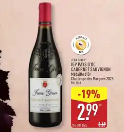 ALDI JEAN GINER Igp pays d'oc cabernet sauvignon offre