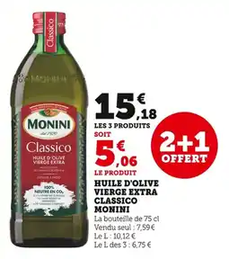 Bi1 Huile d'olive vierge extra classico monini offre