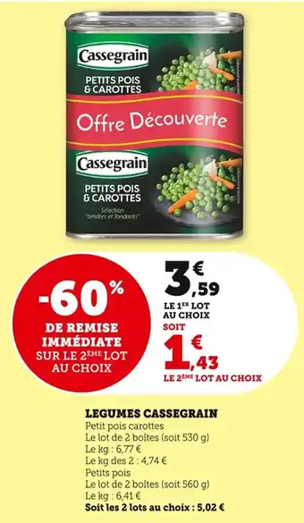 Bi1 Legumes cassegrain offre