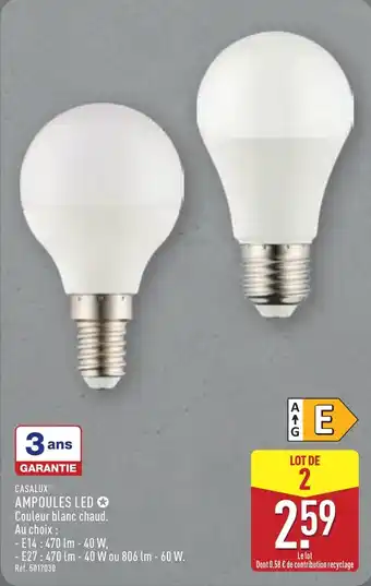ALDI CASALUX Ampoules led offre