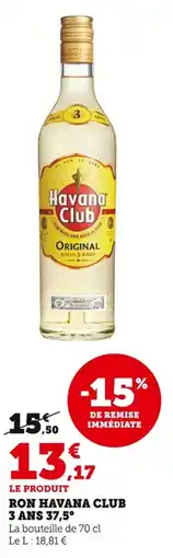 Bi1 Ron havana club 3 ans 37.5 offre