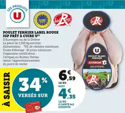 Bi1 Poulet fermier label rouge igp prêt à cuire u offre