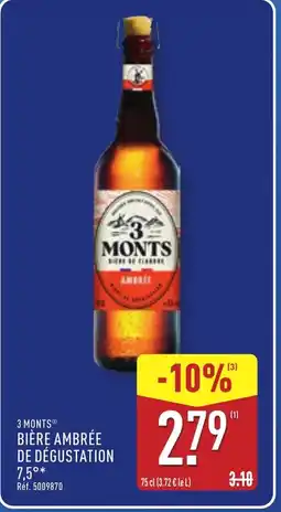 ALDI 3 MONTS Bière ambrée de dégustation 7,5° offre