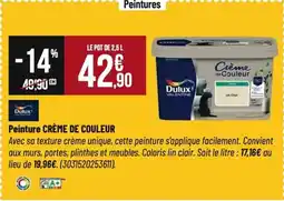 Tridôme DULUX Peinture crème de couleur offre