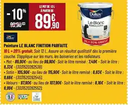 Tridôme DULUX Peinture le blanc finition parfaite offre