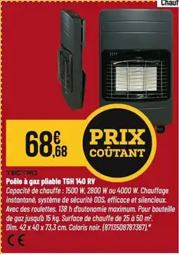 Tridôme TECTRO Poêle à gaz pliable TGH 140 RV offre