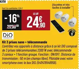 Tridôme Kit 3 prises nano + télécommande offre