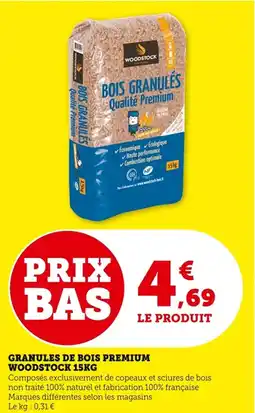 Bi1 Granules de bois premium woodstock offre