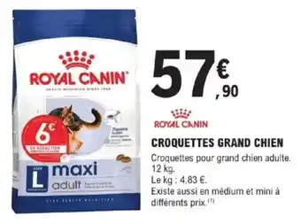 E.Leclerc Jardi ROYAL CANIN Croquettes grand chien offre