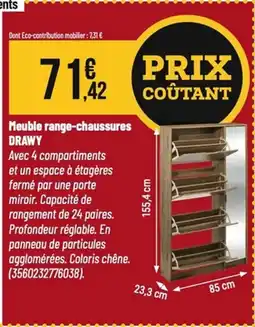 Tridôme Meuble range-chaussures drawy offre