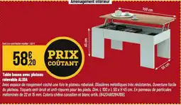 Tridôme Table basse avec plateau relevable alida offre