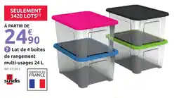 Mr Bricolage Lot de 4 boîtes de rangement multi-usages offre