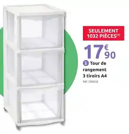 Mr Bricolage Tour de rangement 3 tiroirs a4 offre