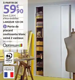 Mr Bricolage Porte de placard coulissante blanc veiné 2 vantaux offre