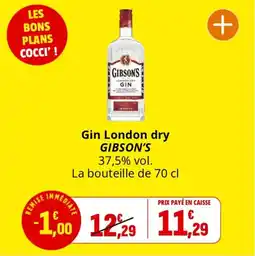Coccinelle Supermarché GIBSON'S Gin London dry offre