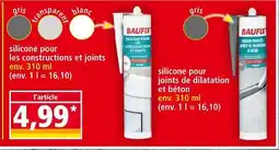 Norma BAUFIX Silicone pour les constructions et joints offre