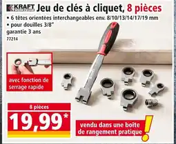 Norma KRAFT WERKZEUGE Jeu de clés à cliquet, 8 pièces offre