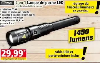 Norma MAXIMUS 2 en 1 Lampe de poche LED offre