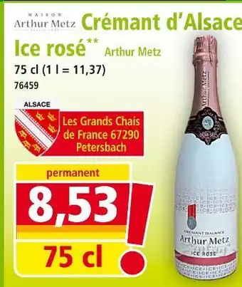 Norma Arthur Metz Crémant d'Alsace Ice rosé offre