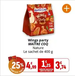 Coccinelle Supermarché MAÎTRE COQ Wings party offre