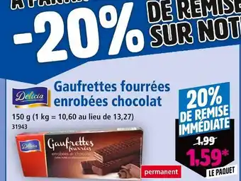 Norma DELICIA Gaufrettes fourrées enrobées chocolat offre