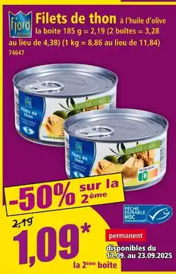 Norma Fjord Krone Filets de thon offre
