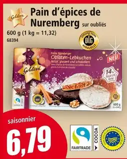 Norma Goldora Pain d'épices de Nuremberg sur oubliés offre