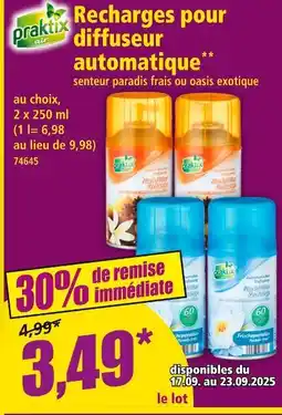 Norma Praktix air Recharges pour diffuseur automatique offre