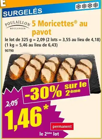 Norma Poulaillon 5 Moricettes au pavot offre