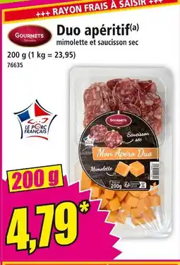 Norma GOURMETS Duo apéritif mimolette et saucisson sec offre